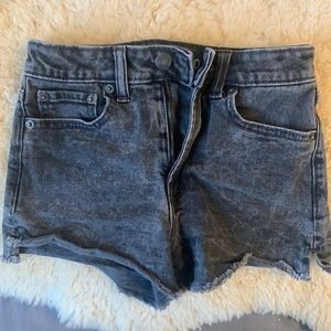Gap kids high waist black denim shorts